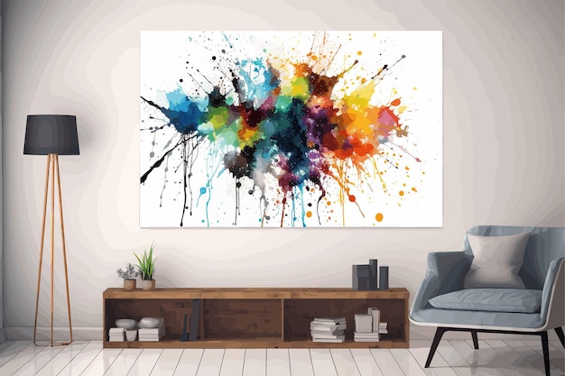 Vector watercolor handpainted vector art painting illustration leaving room product