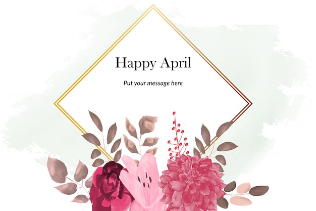 Watercolor happy April day background with empty space Free Vector