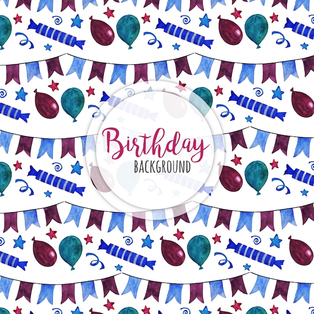 Watercolor happy birthday background