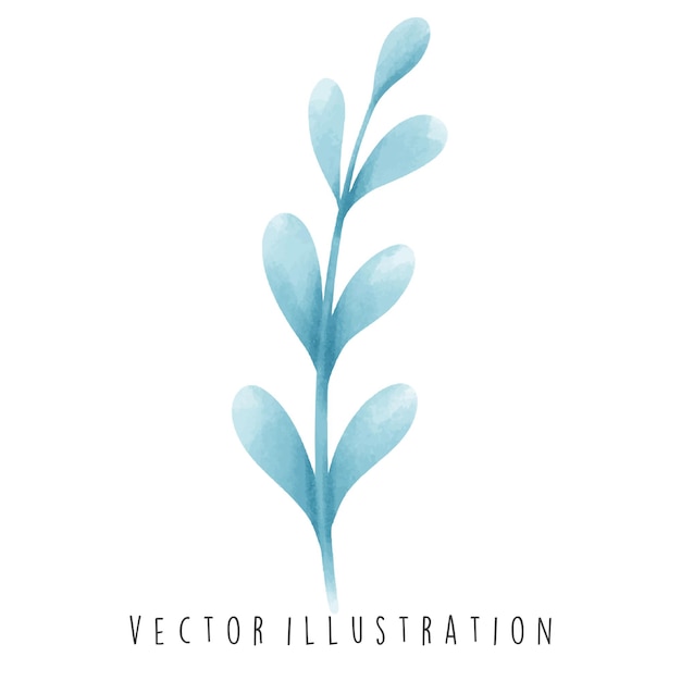 Vector watercolor happy hanukkah with leaf and flower vector illustration