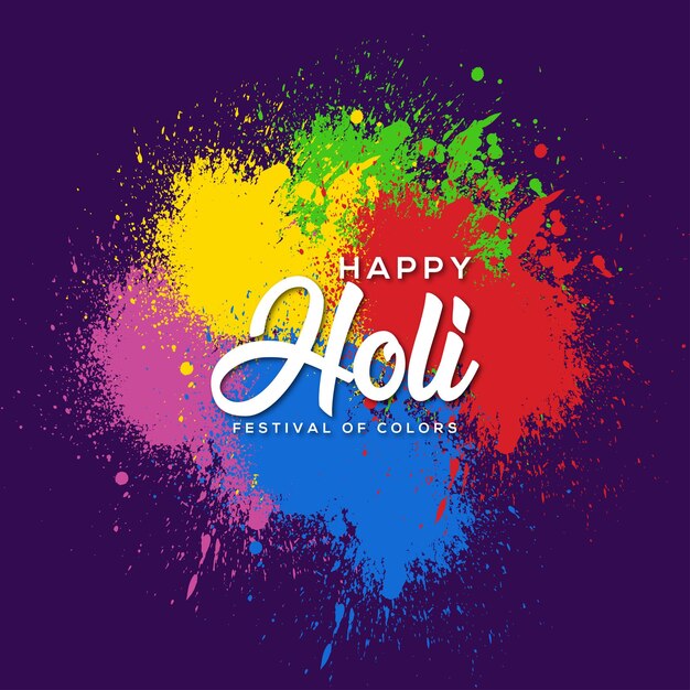 Watercolor happy holi festival vector.