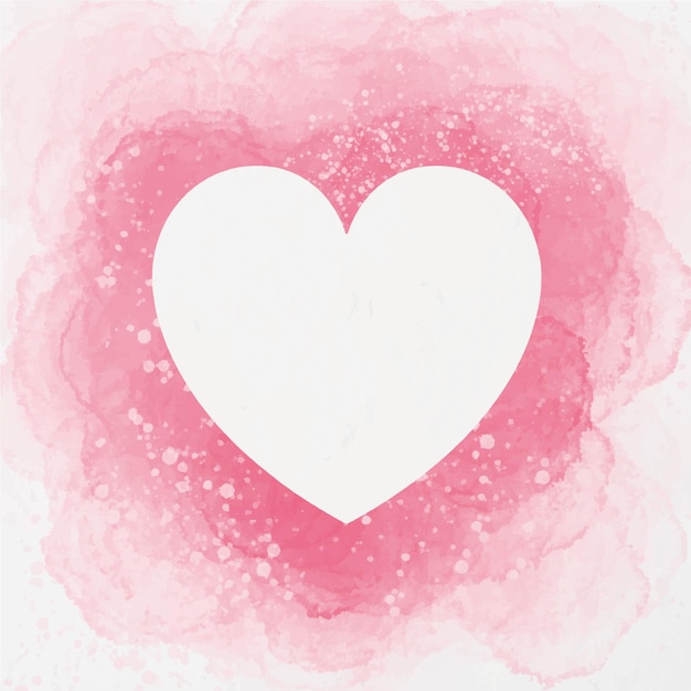 Vector watercolor heart frame