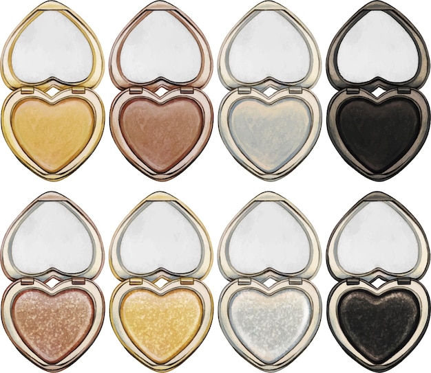 Watercolor heart shaped eyeshadow makeup