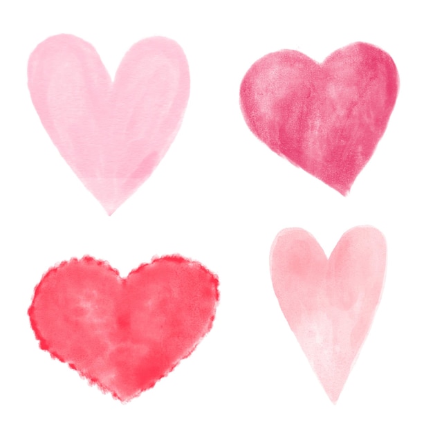 watercolor hearts collection