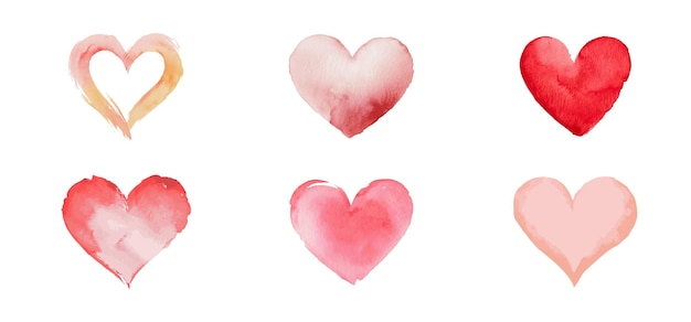 watercolor hearts love romance icon