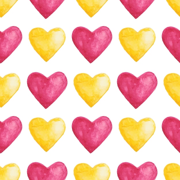 Watercolor hearts Seamless pattern Can be used for wallpaper fill web page background