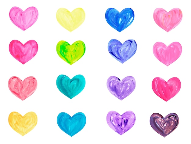 Vector watercolor hearts for st valentine s day vector