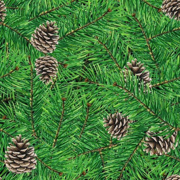 Vector watercolor high quality pine texture pattern