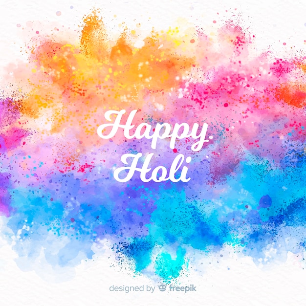 Vector watercolor holi festival background