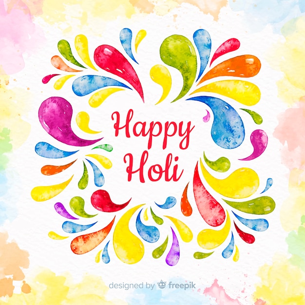 Watercolor holi festival background