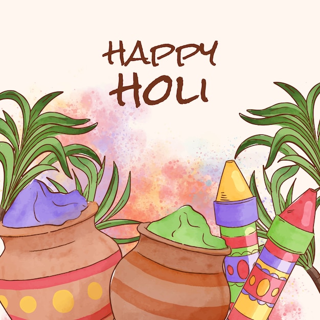 Vector watercolor holi illustration