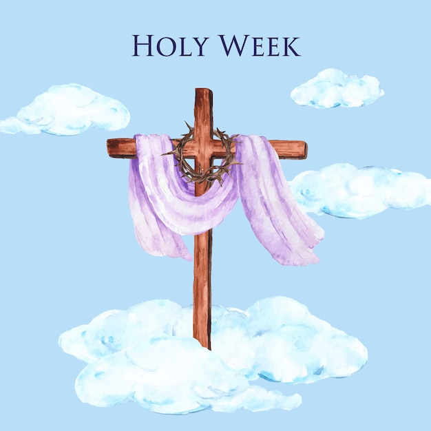 Vector watercolor holy week