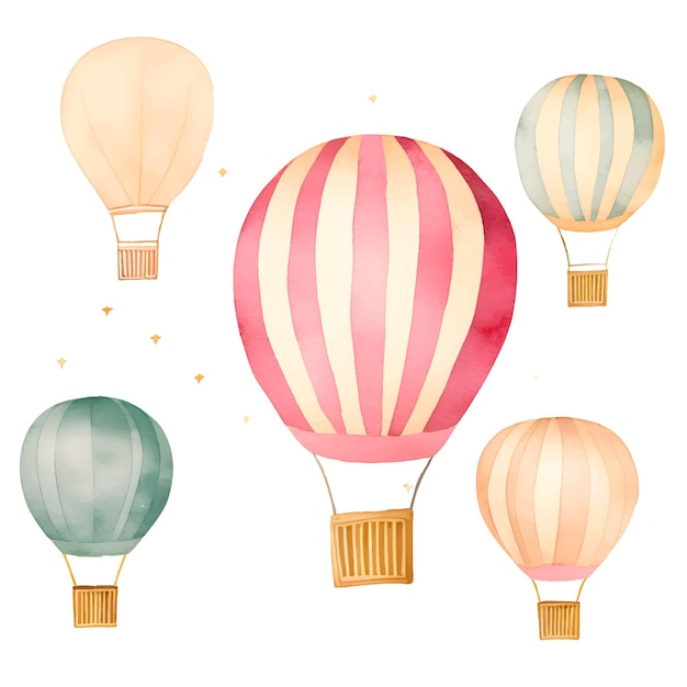 watercolor Hot air balloon Cartoon balloon clipart