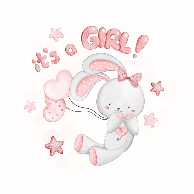 Illustrazione ad acquerello della carta baby swower