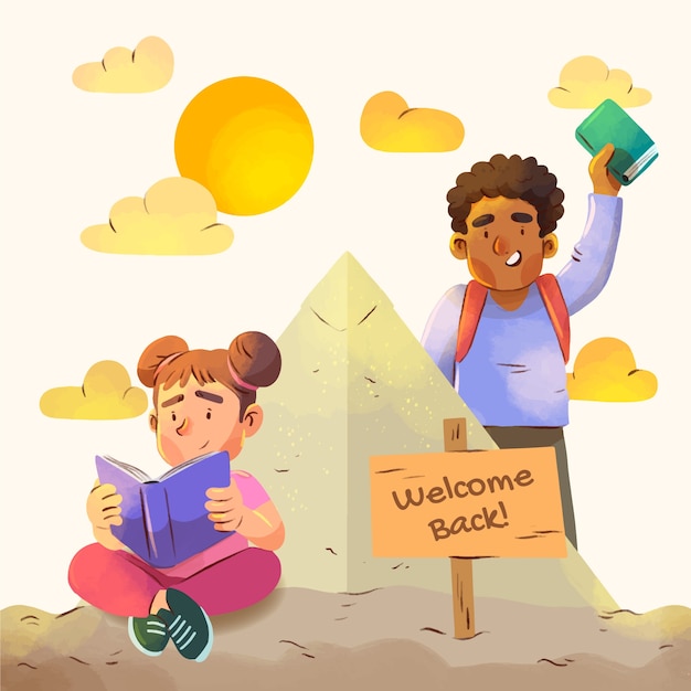 Watercolor illustration for back to school event