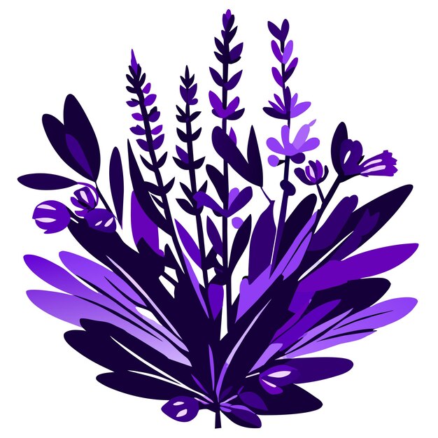 Vector watercolor illustration bouquet of lavender