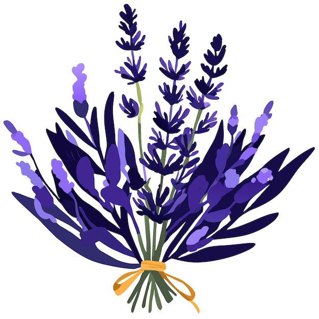 Vector watercolor illustration bouquet of lavender