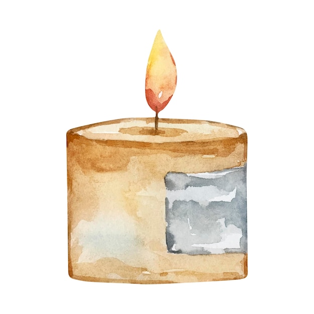 Watercolor illustration of candle