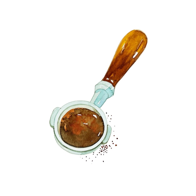 Vector watercolor illustration coffee maker