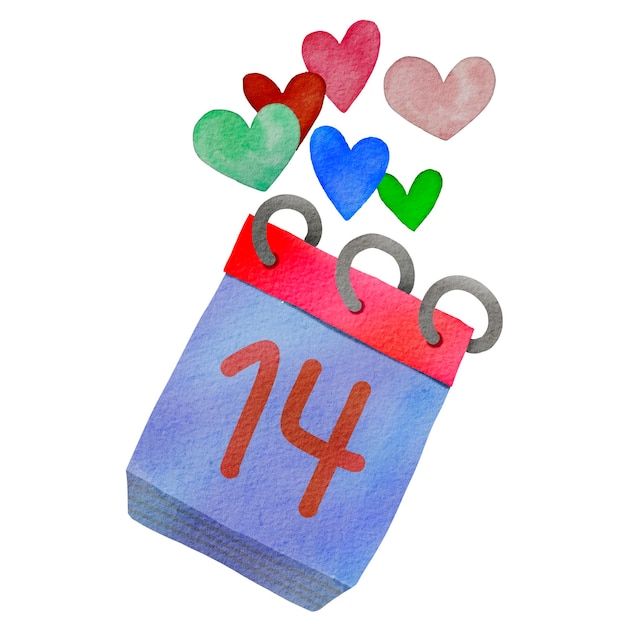 Vector watercolor illustration of cute valentine objects cute item vector design