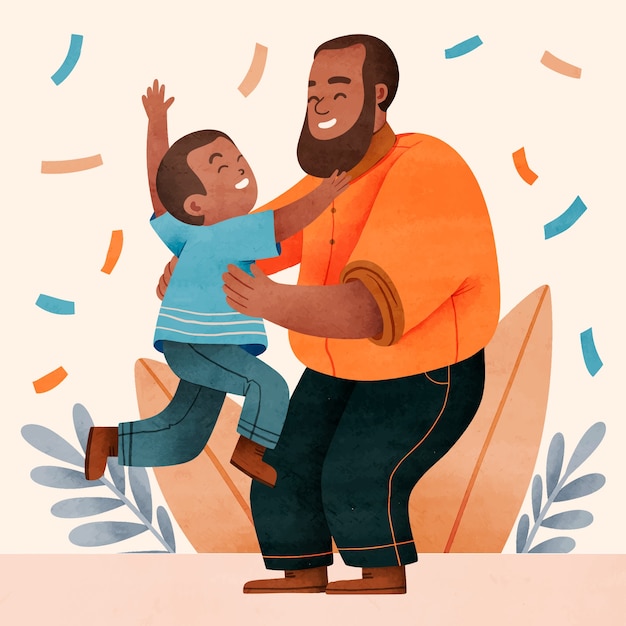 Vector watercolor illustration for fathers day celebration