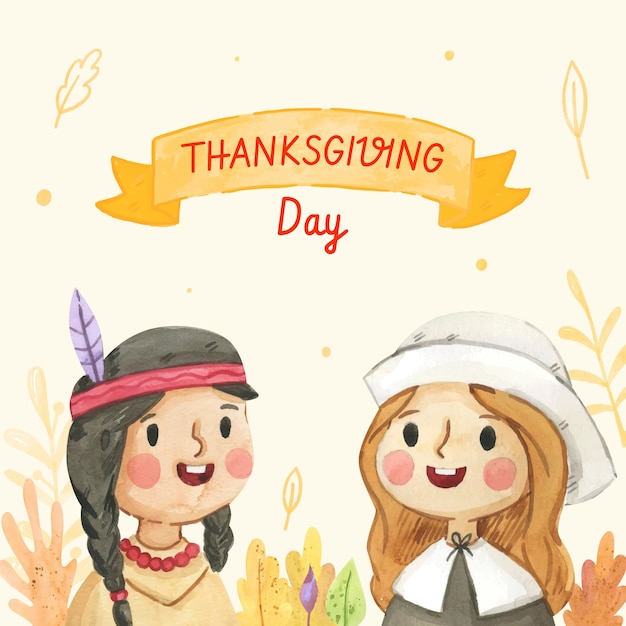 Вектор Акварельная иллюстрация к празднованию дня благодарения
