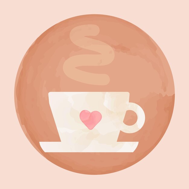 Акварельные иллюстрации значок кофе