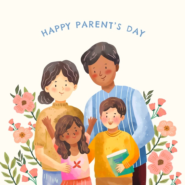 Vector watercolor illustration for korean parents day celebration