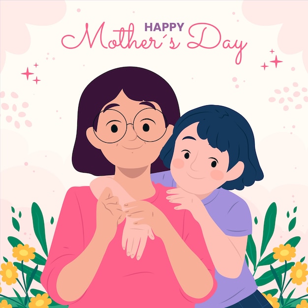 Watercolor illustration for mother's day celebration