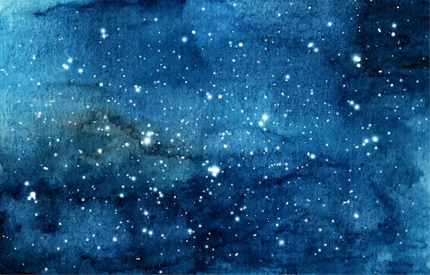 Watercolor illustration of night sky.