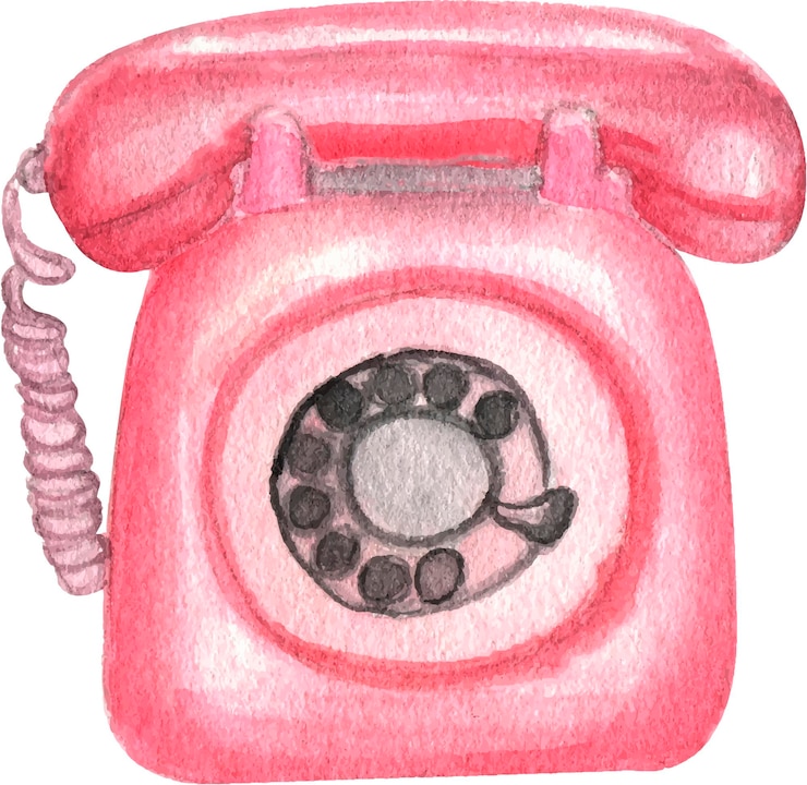 Vector ピンクの携帯電話の水彩画