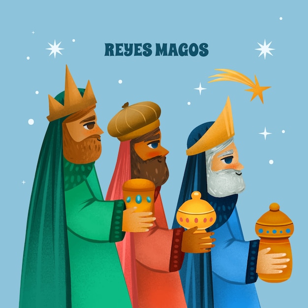 Watercolor illustration for reyes magos