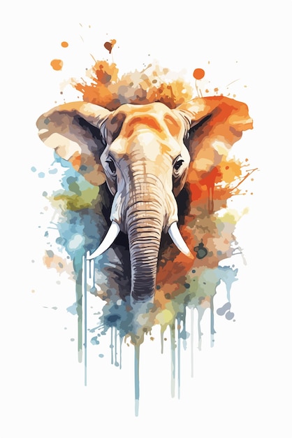 Watercolor Illustration Safari Animal digital art isolated