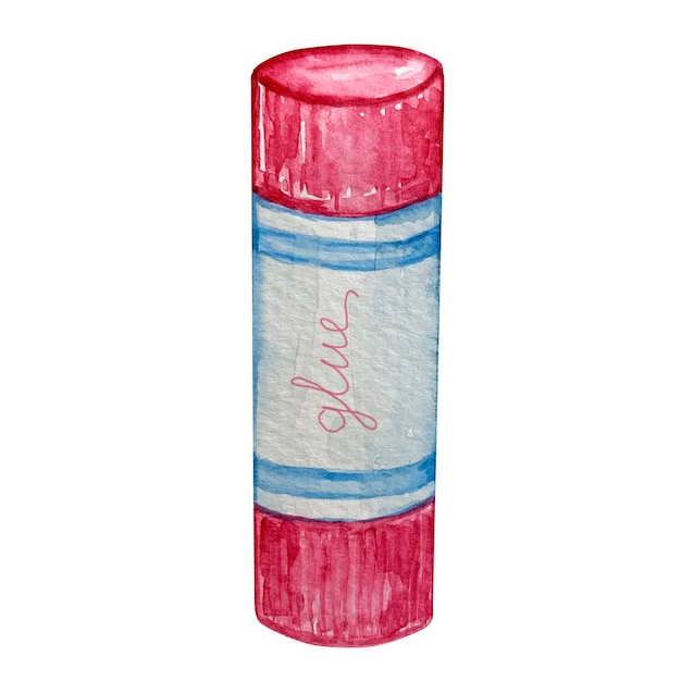 Vector watercolor illustration school glue stick