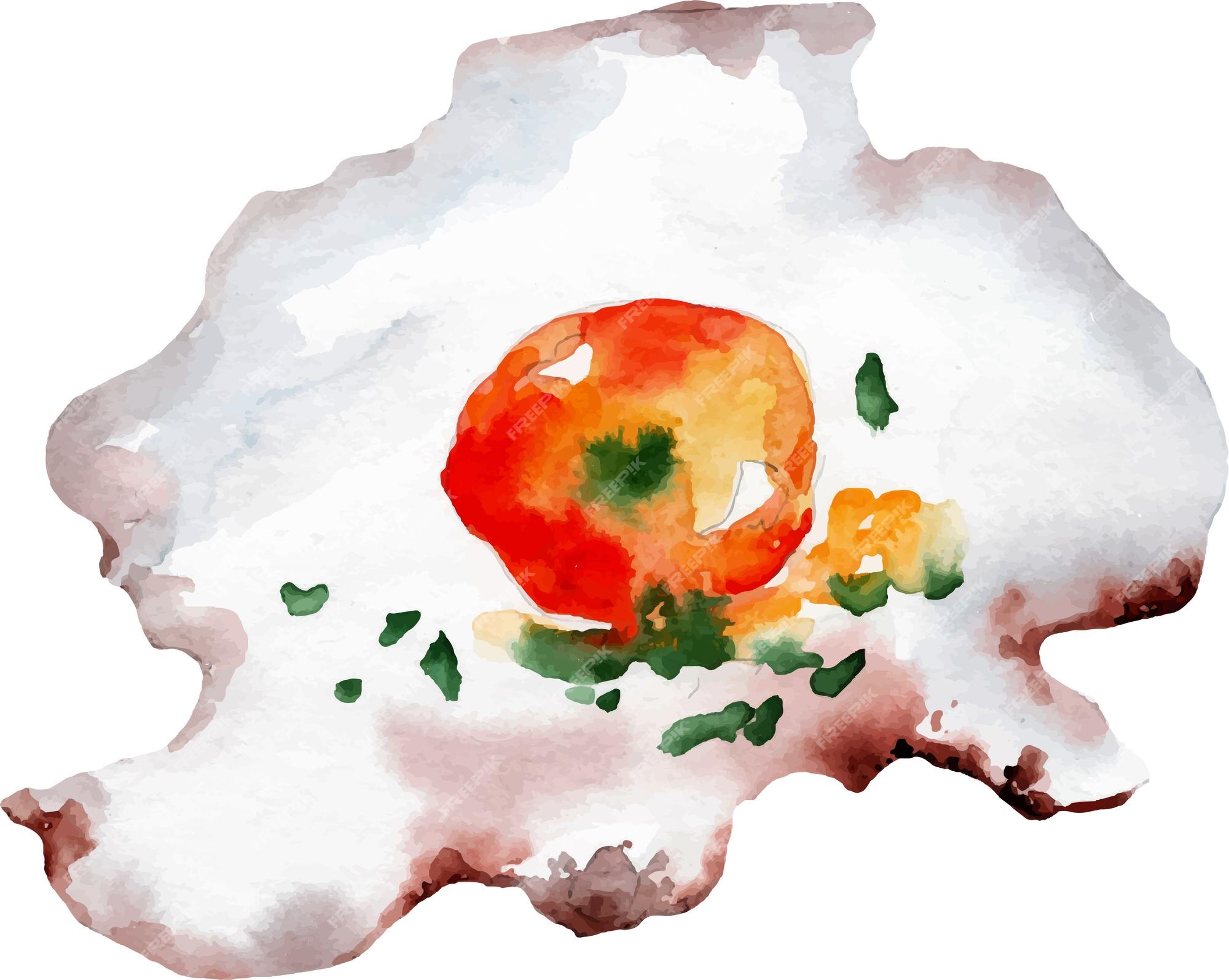 scrambled eggs on plate watercolor 22418344 PNG