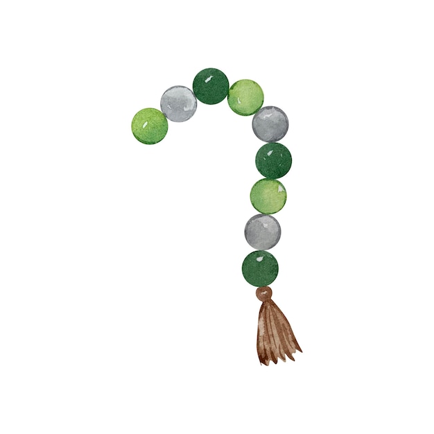 Watercolor illustration of St Patrick's Day beads