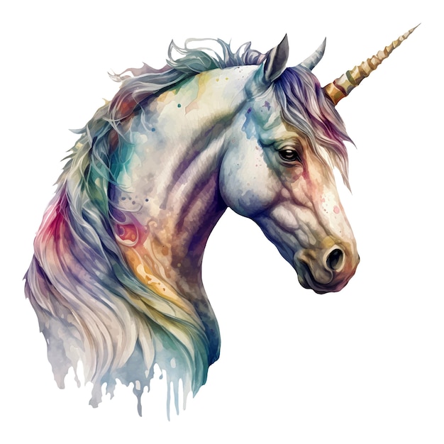 Watercolor illustration of a unicorn ai generated