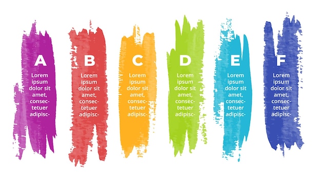 수채화 Infographic 프레 젠 테이 션 슬라이드 템플릿 브러시 스트로크 배너 크리에이 티브 아트 개념