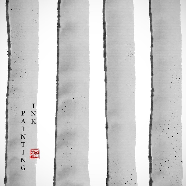 벡터 수채화 잉크 페인트 아트 벡터 질감 그림 우아한 회색 스트립 배경.