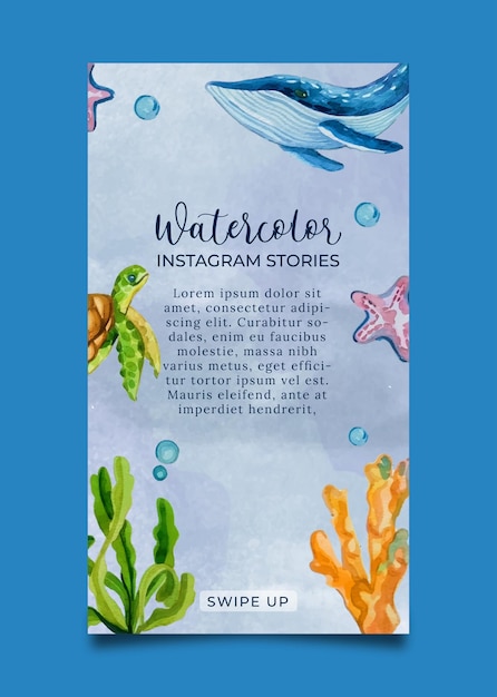 watercolor instagram stories template