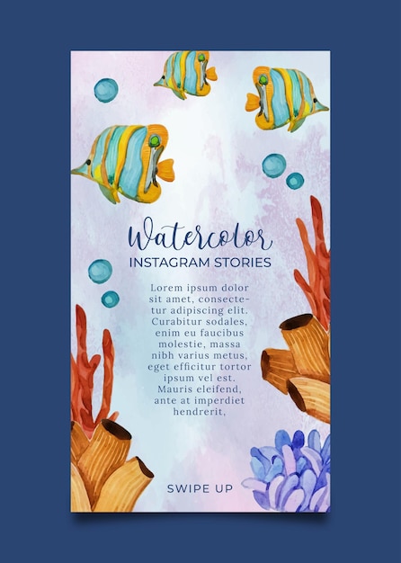 Watercolor instagram stories template