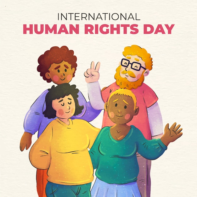 Watercolor international human rights day illustration