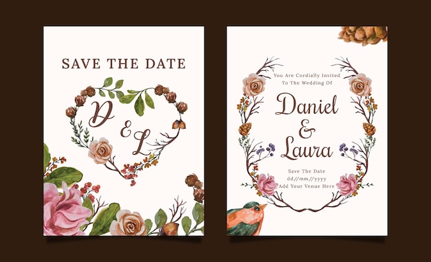 watercolor invitation tamplate design