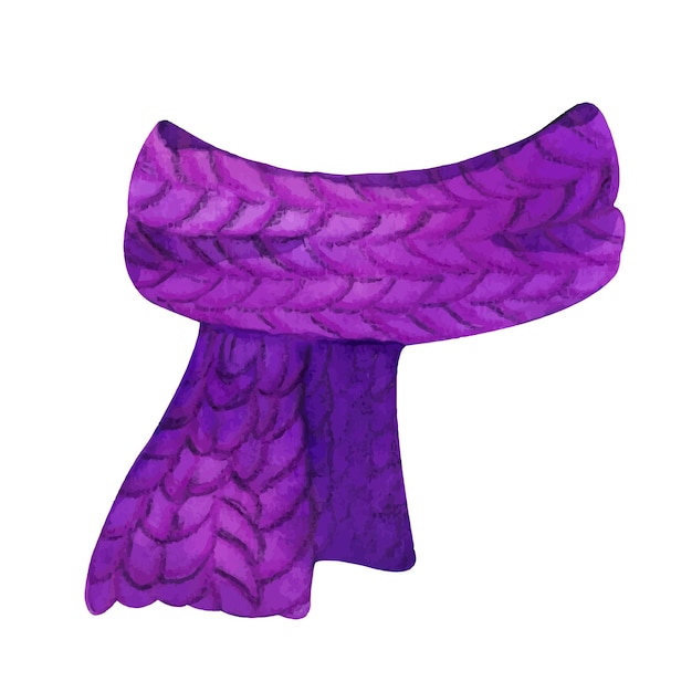 Vector watercolor knitted scarf