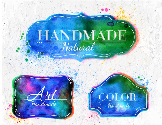 Vector watercolor labels overlay