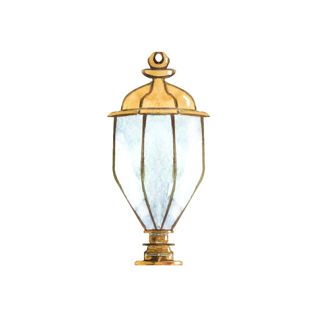 Vector watercolor lantern