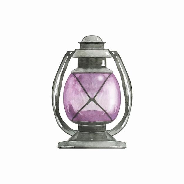 Vector watercolor lantern