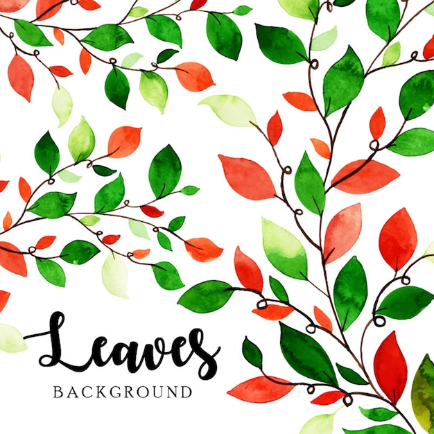 Watercolor Leaf Background