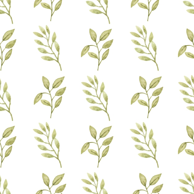 Watercolor leaf seamless pattern