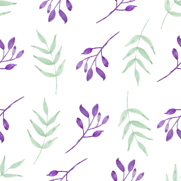 Watercolor leaf seamless pattern